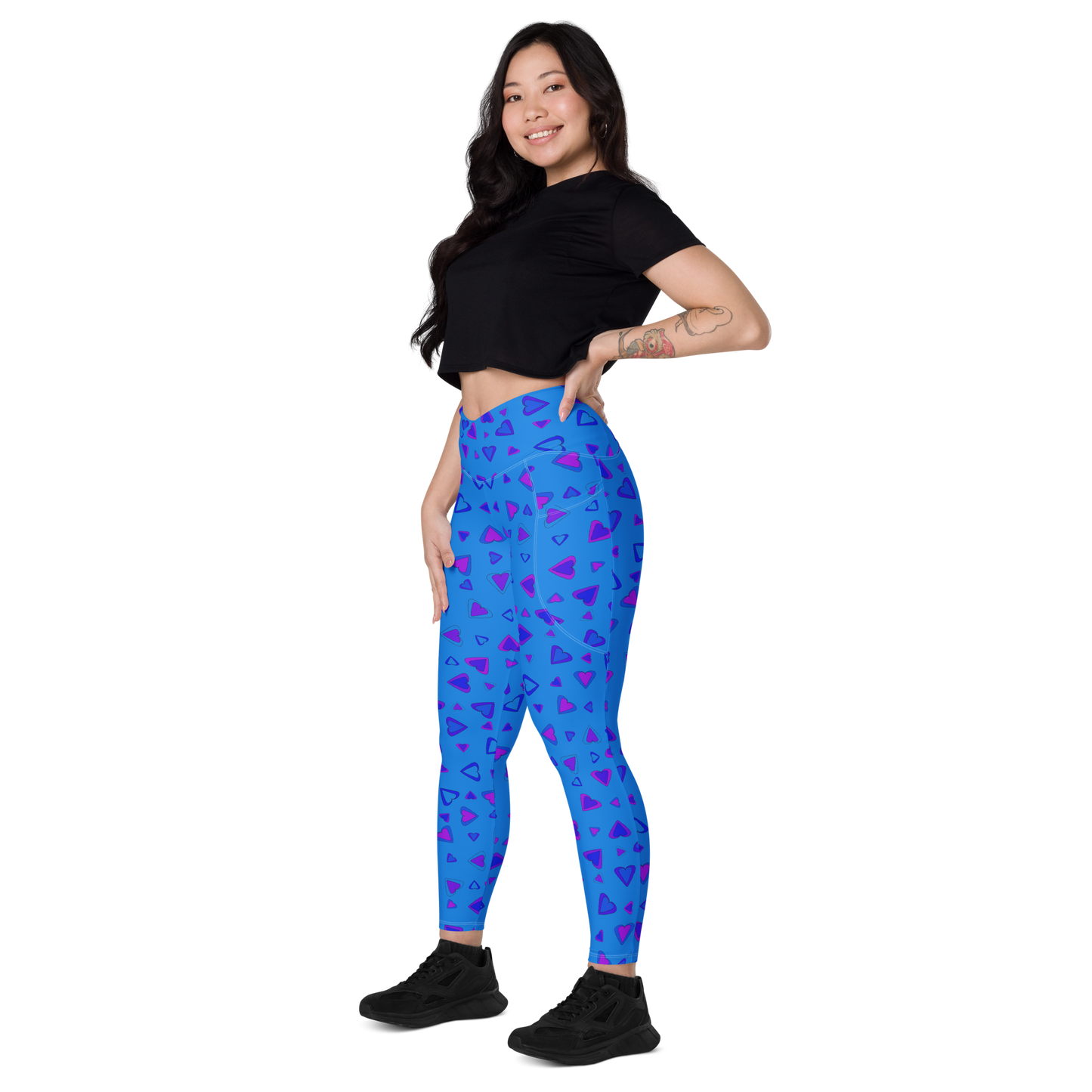 Rainbow Of Hearts | Batch 01 | Seamless Patterns | All-Over Print Crossover Leggings with Pockets - #10