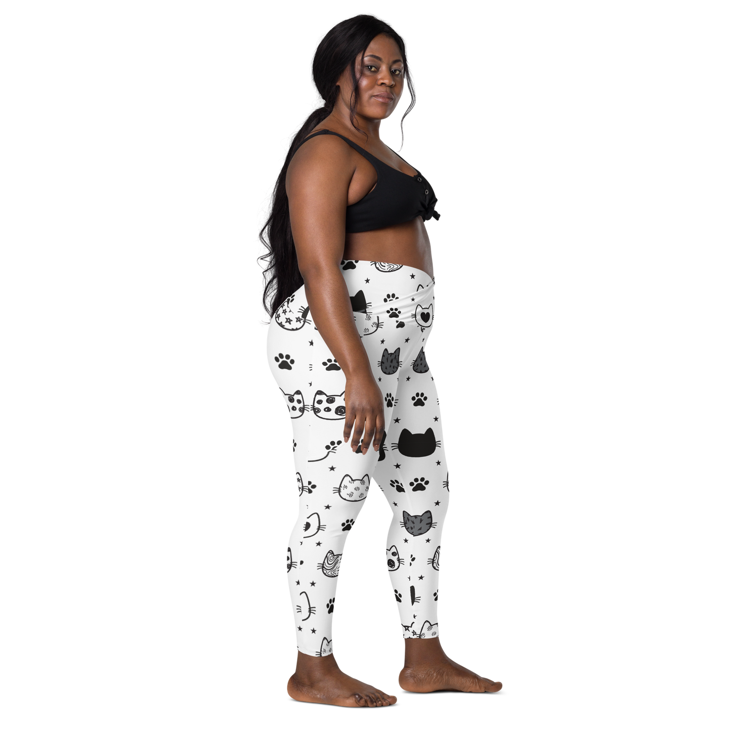Cat Seamless Pattern Batch 01 | Seamless Patterns | All-Over Print Crossover Leggings with Pockets - #4