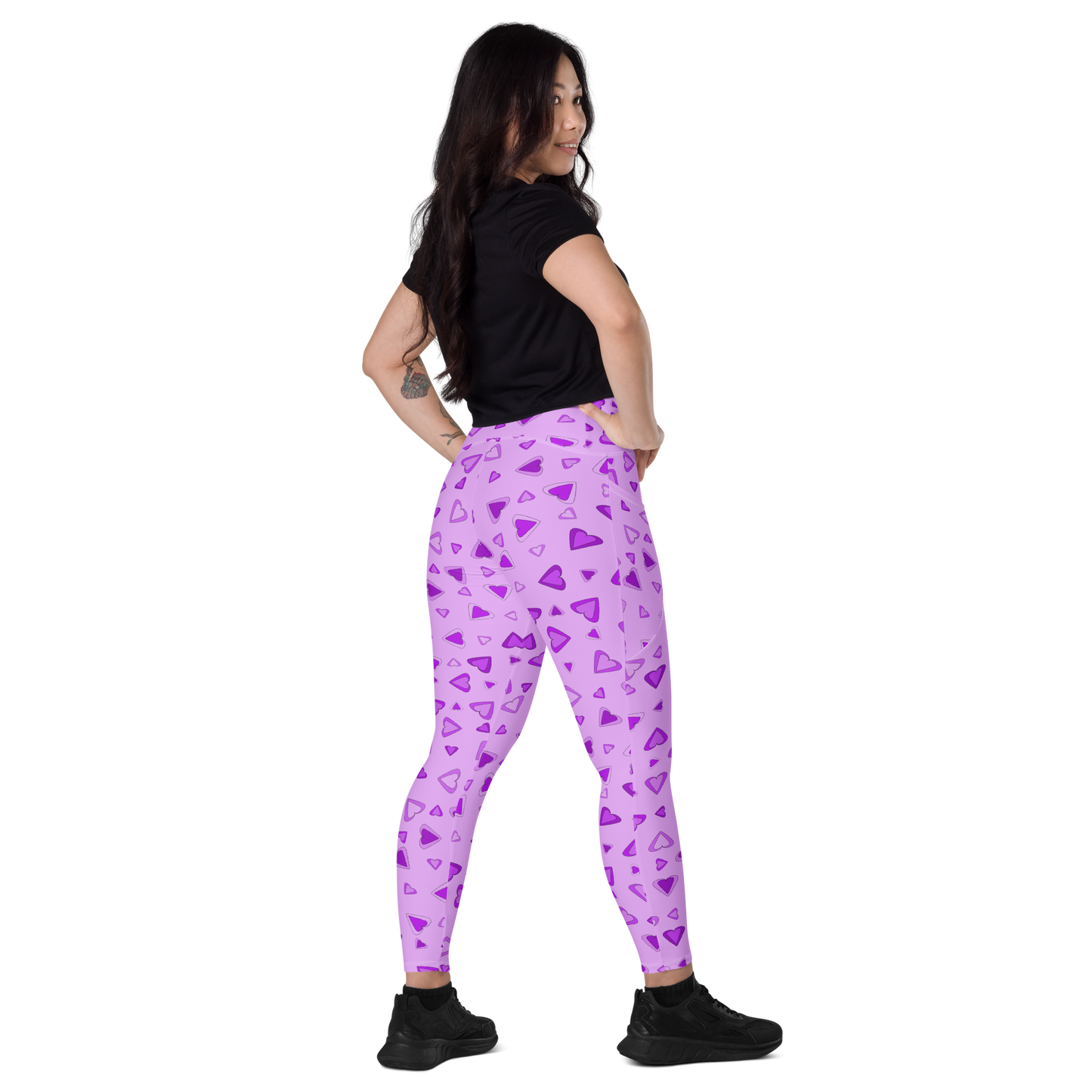 Rainbow Of Hearts | Batch 01 | Seamless Patterns | All-Over Print Crossover Leggings with Pockets - #3