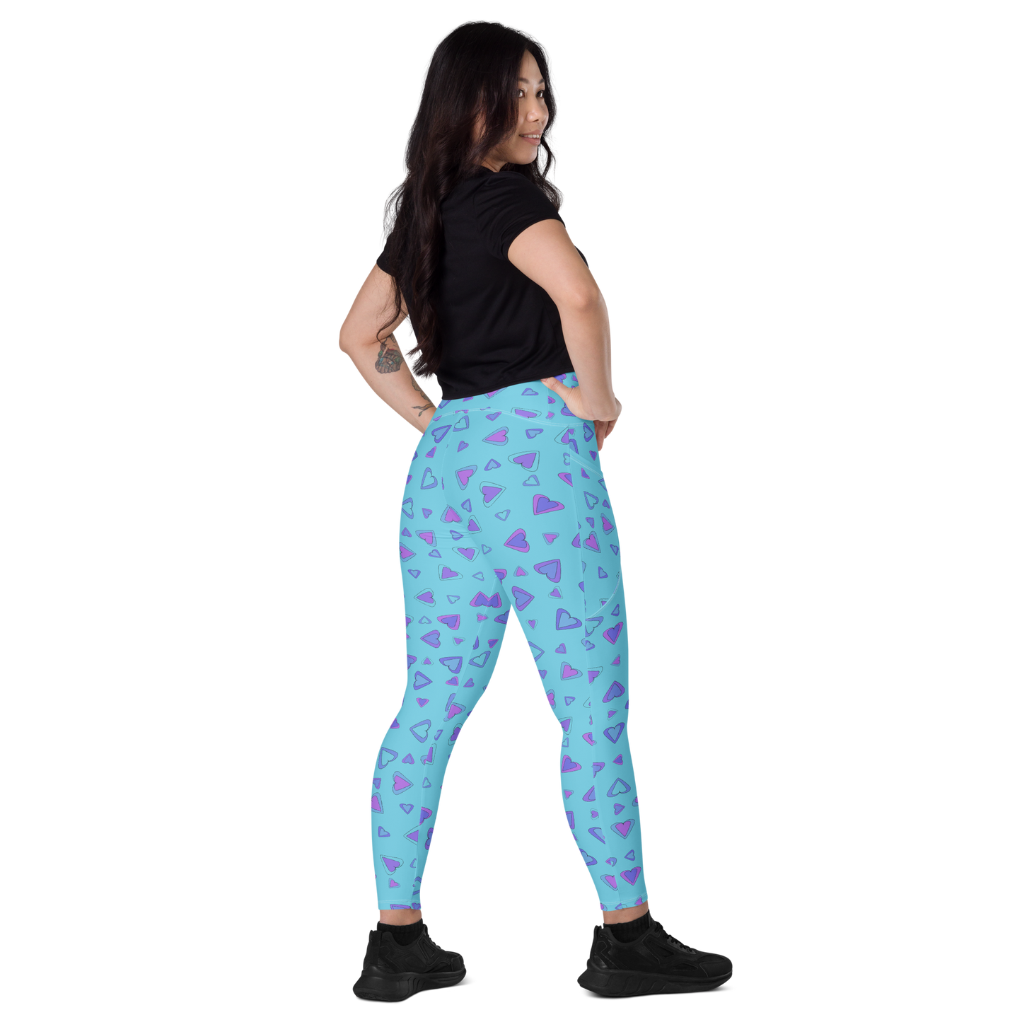 Rainbow Of Hearts | Batch 01 | Seamless Patterns | All-Over Print Crossover Leggings with Pockets - #9