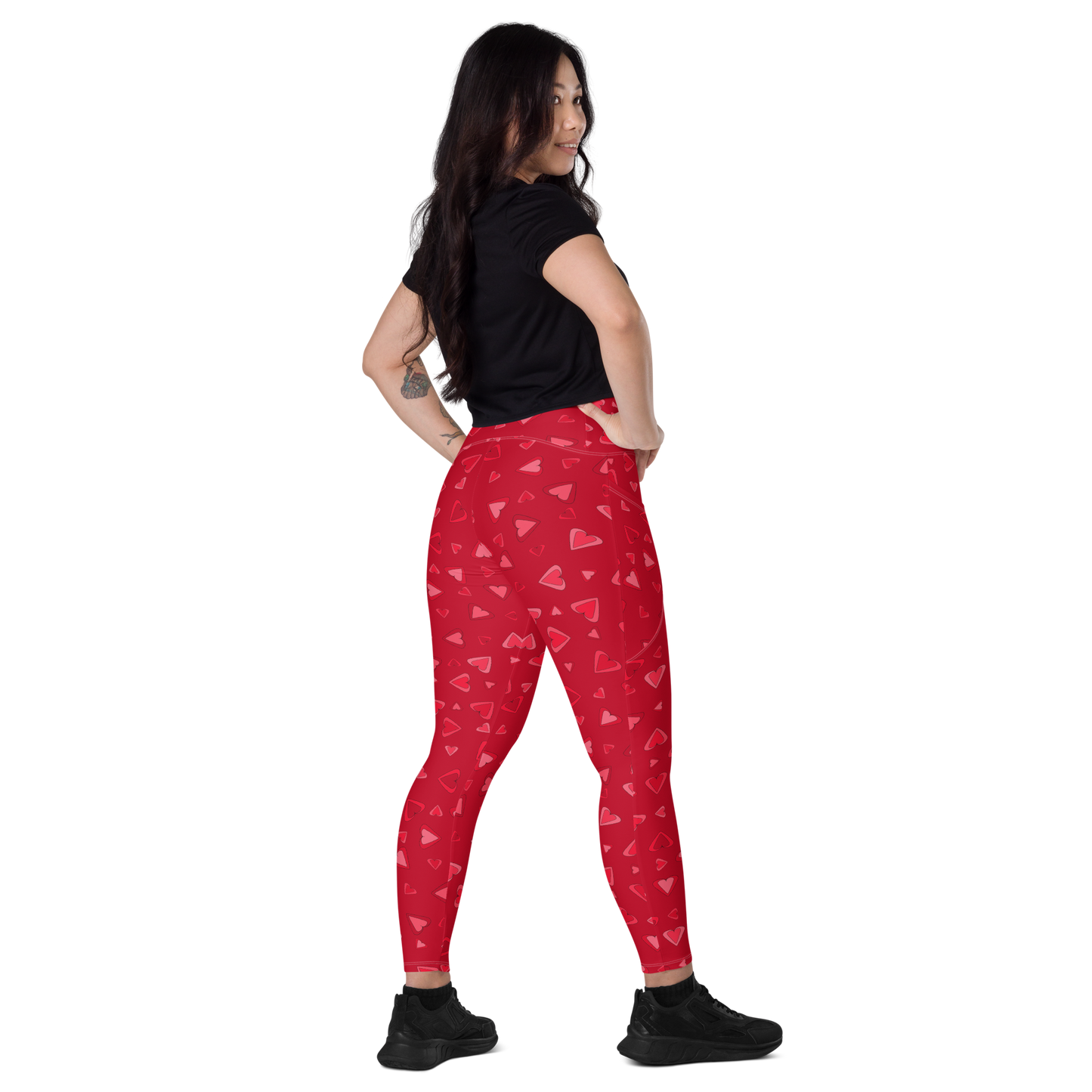 Rainbow Of Hearts | Batch 01 | Seamless Patterns | All-Over Print Crossover Leggings with Pockets - #11
