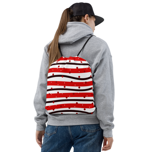 Black & Red | Colorful Patterns | All-Over Print Drawstring Bag - #11
