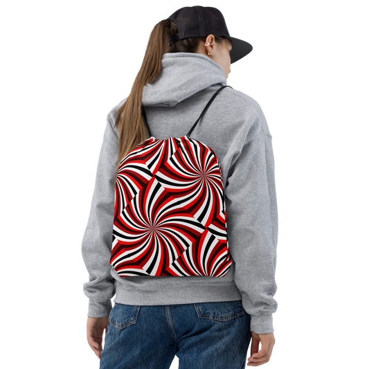 Black & Red | Colorful Patterns | All-Over Print Drawstring Bag - #15
