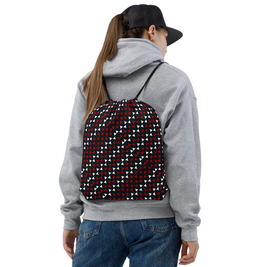 Black & Red | Colorful Patterns | All-Over Print Drawstring Bag - #21