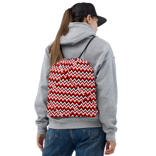 Black & Red | Colorful Patterns | All-Over Print Drawstring Bag - #22