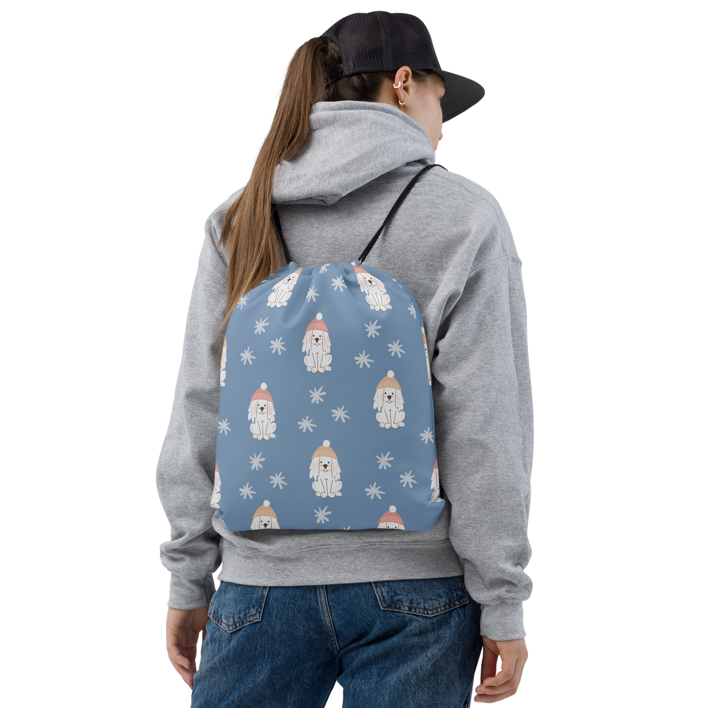 Cozy Dogs | Seamless Patterns | All-Over Print Drawstring Bag - #3