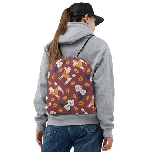 Cozy Dogs | Seamless Patterns | All-Over Print Drawstring Bag - #9