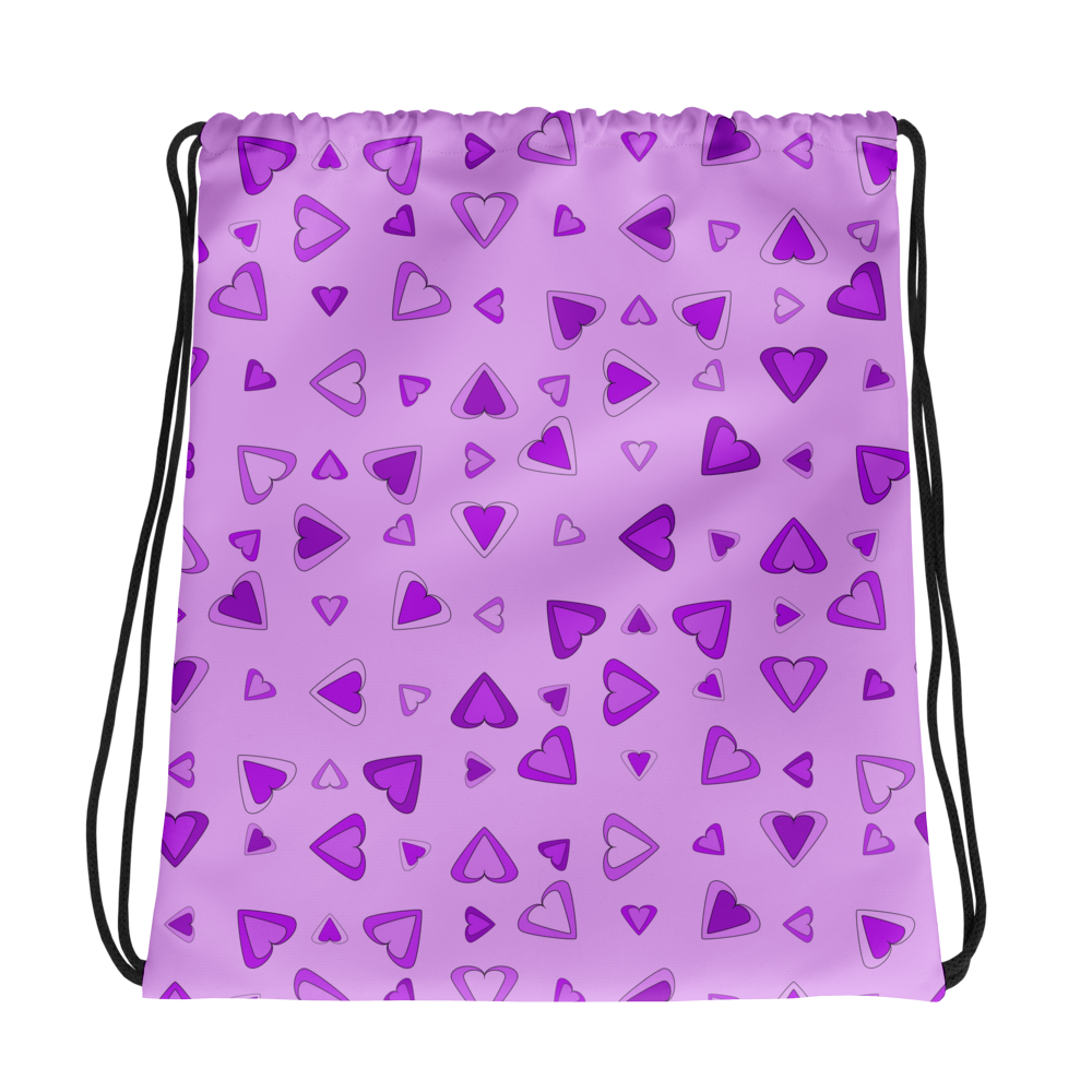 Rainbow Of Hearts | Batch 01 | Seamless Patterns | All-Over Print Drawstring Bag - #3