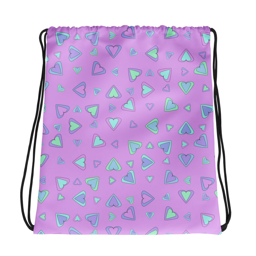 Rainbow Of Hearts | Batch 01 | Seamless Patterns | All-Over Print Drawstring Bag - #5
