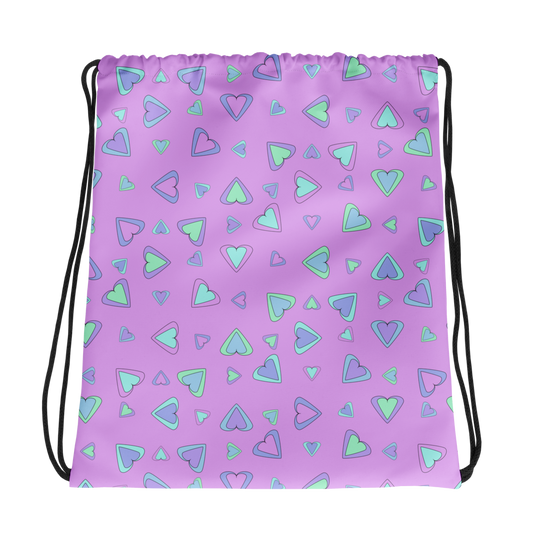 Rainbow Of Hearts | Batch 01 | Seamless Patterns | All-Over Print Drawstring Bag - #5