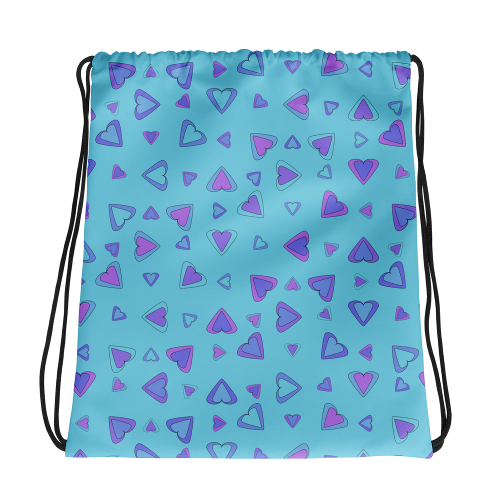Rainbow Of Hearts | Batch 01 | Seamless Patterns | All-Over Print Drawstring Bag - #9