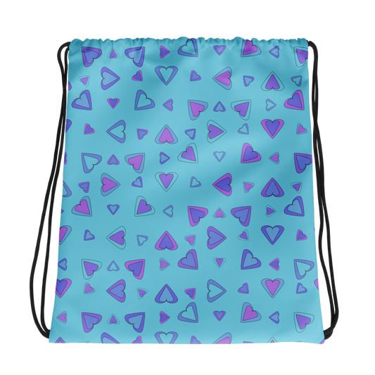 Rainbow Of Hearts | Batch 01 | Seamless Patterns | All-Over Print Drawstring Bag - #9