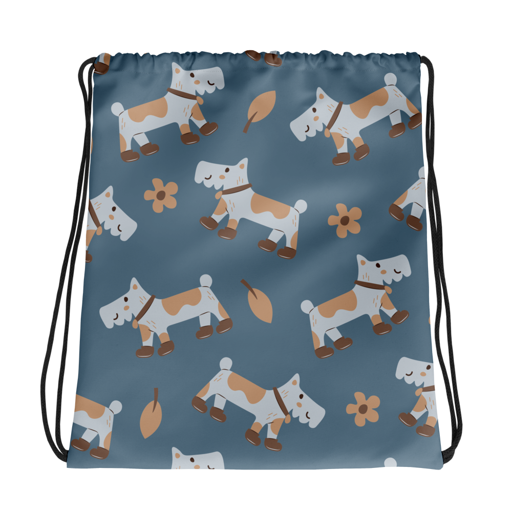 Cozy Dogs | Seamless Patterns | All-Over Print Drawstring Bag - #2