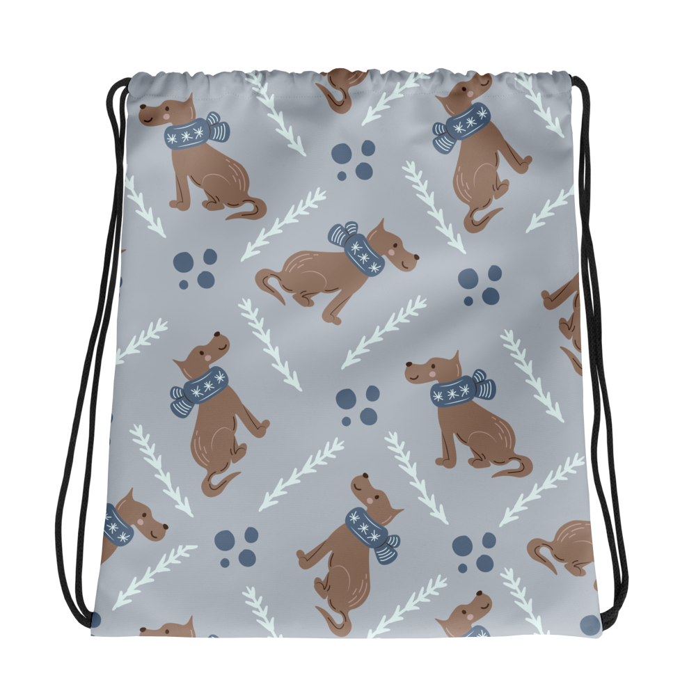 Cozy Dogs | Seamless Patterns | All-Over Print Drawstring Bag - #4