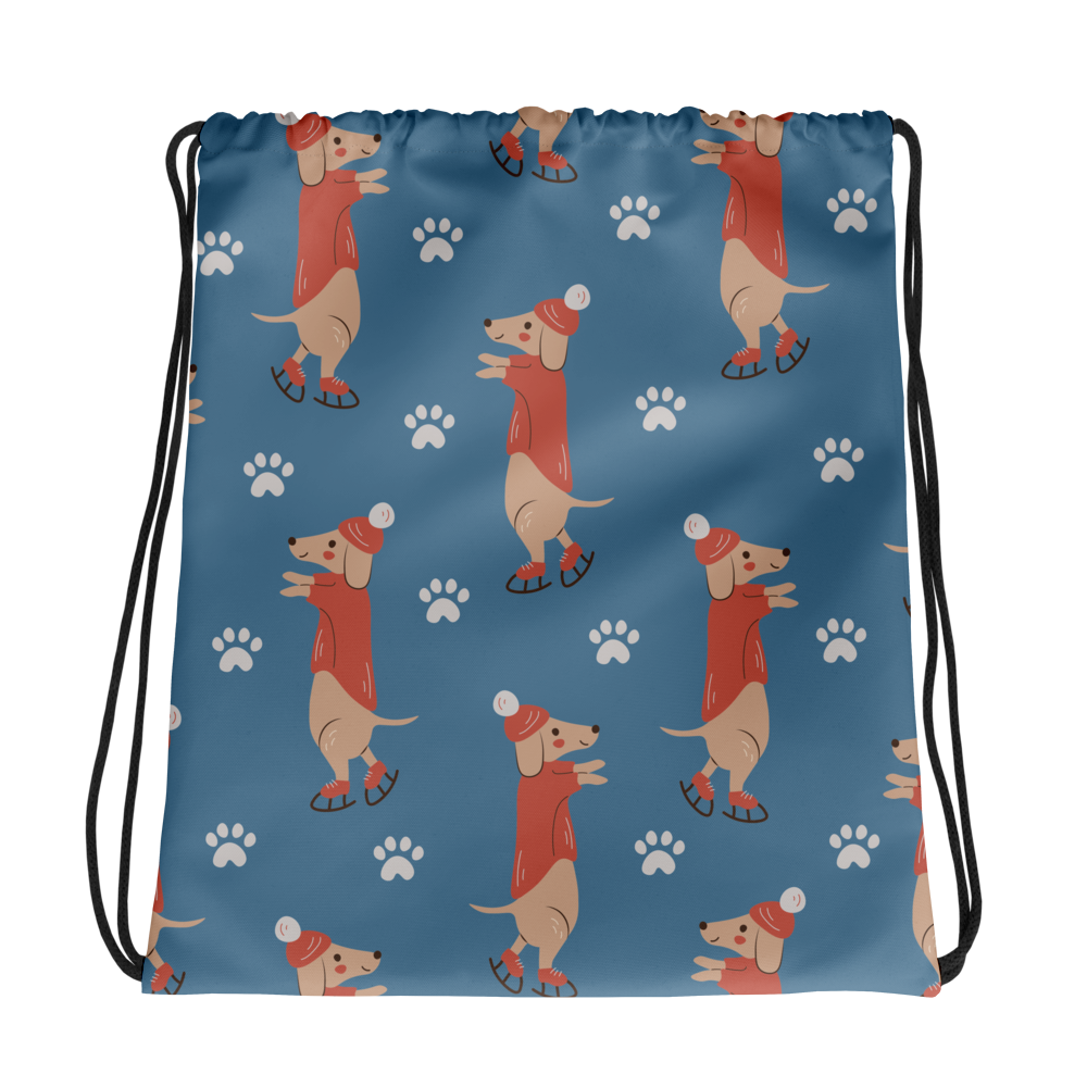 Cozy Dogs | Seamless Patterns | All-Over Print Drawstring Bag - #6