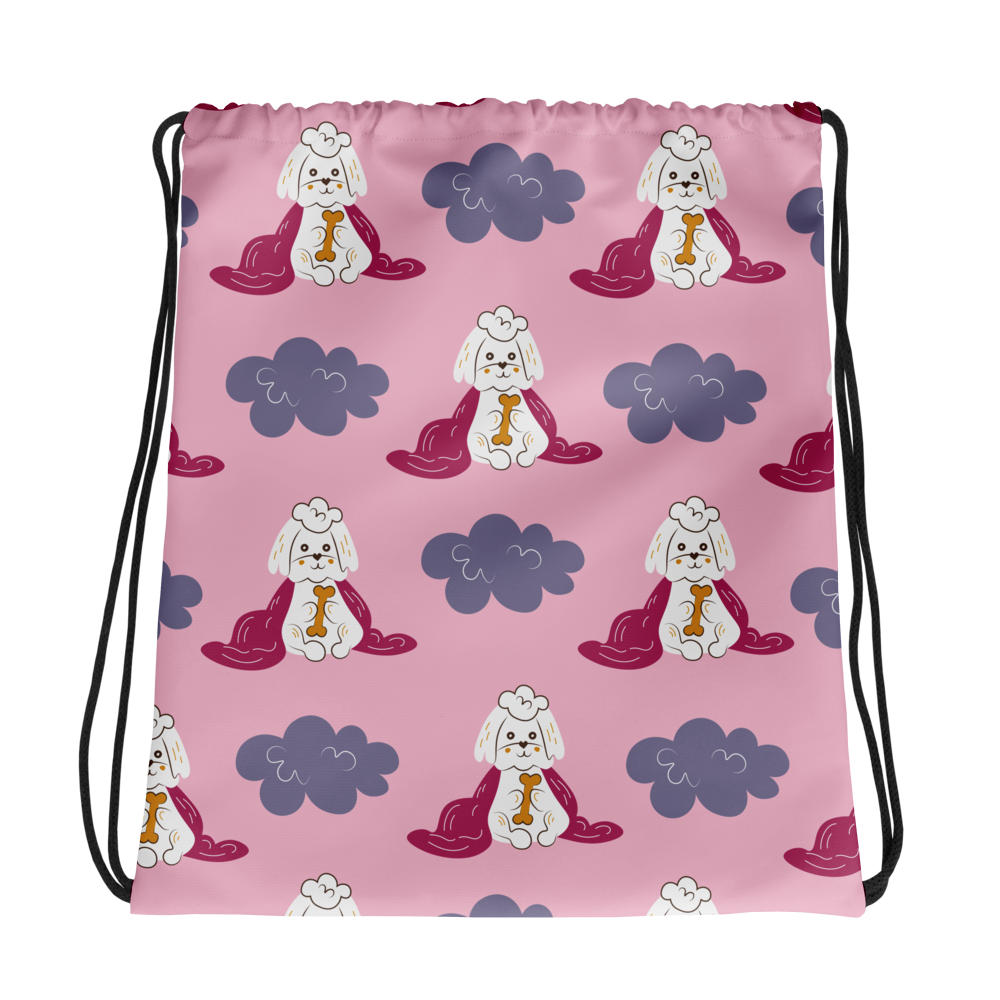 Cozy Dogs | Seamless Patterns | All-Over Print Drawstring Bag - #10