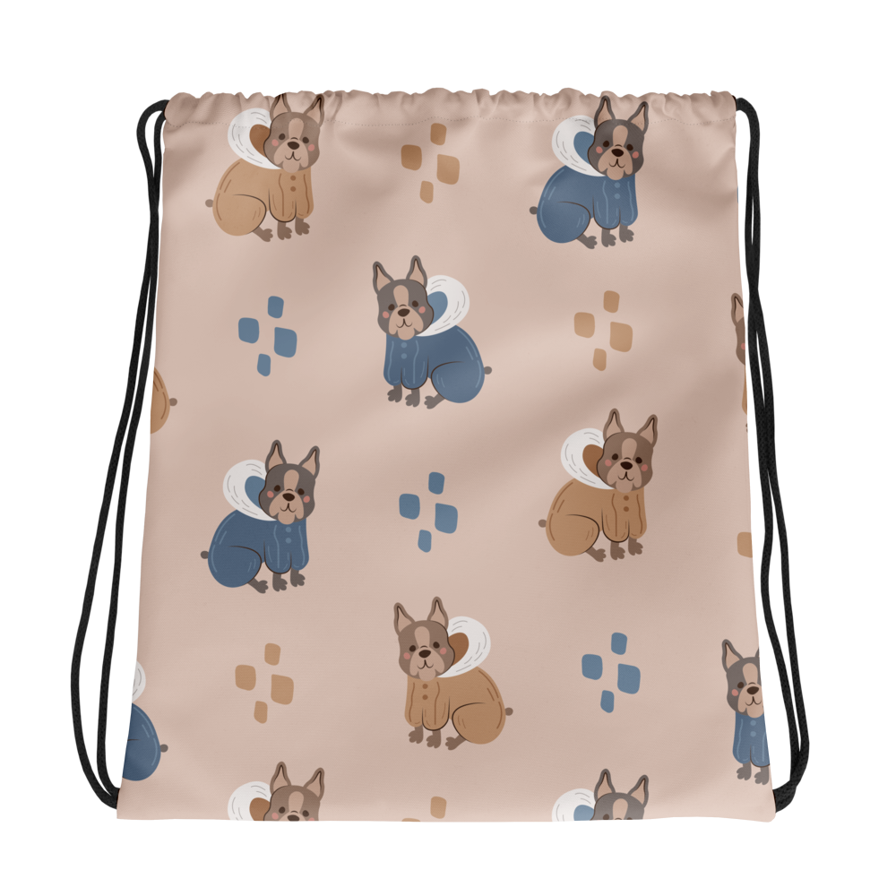 Cozy Dogs | Seamless Patterns | All-Over Print Drawstring Bag - #11