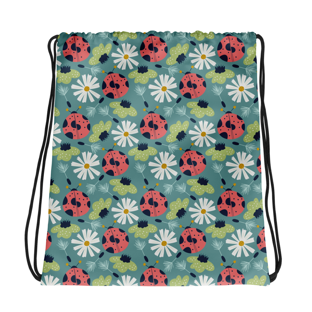 Scandinavian Spring Floral | Seamless Patterns | All-Over Print Drawstring Bag - #2