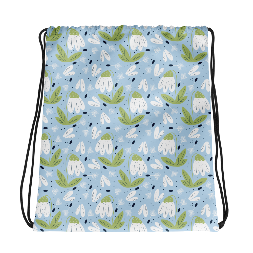 Scandinavian Spring Floral | Seamless Patterns | All-Over Print Drawstring Bag - #3