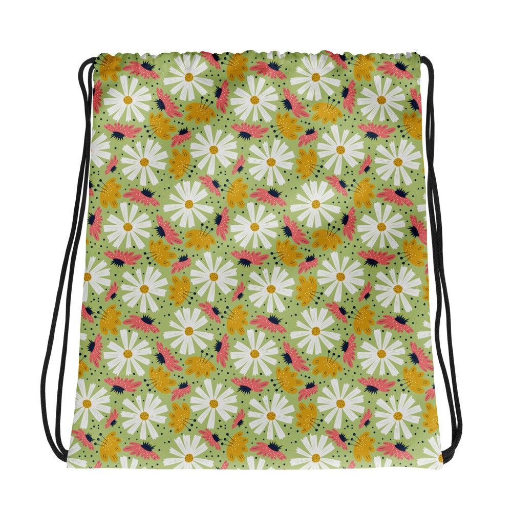 Scandinavian Spring Floral | Seamless Patterns | All-Over Print Drawstring Bag - #4
