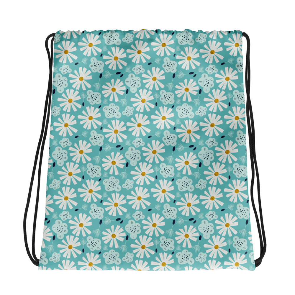 Scandinavian Spring Floral | Seamless Patterns | All-Over Print Drawstring Bag - #10