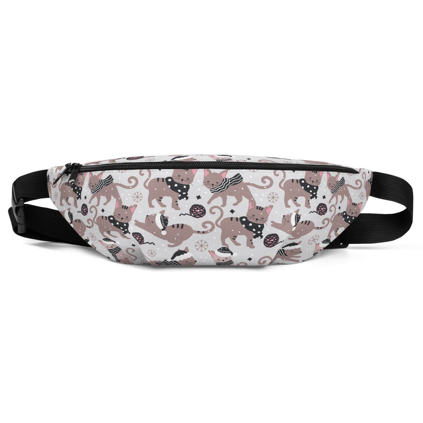 Winter Christmas Cat | Seamless Patterns | All-Over Print Fanny Pack - #1