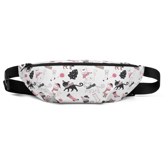Winter Christmas Cat | Seamless Patterns | All-Over Print Fanny Pack - #3
