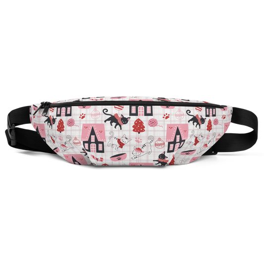 Winter Christmas Cat | Seamless Patterns | All-Over Print Fanny Pack - #5