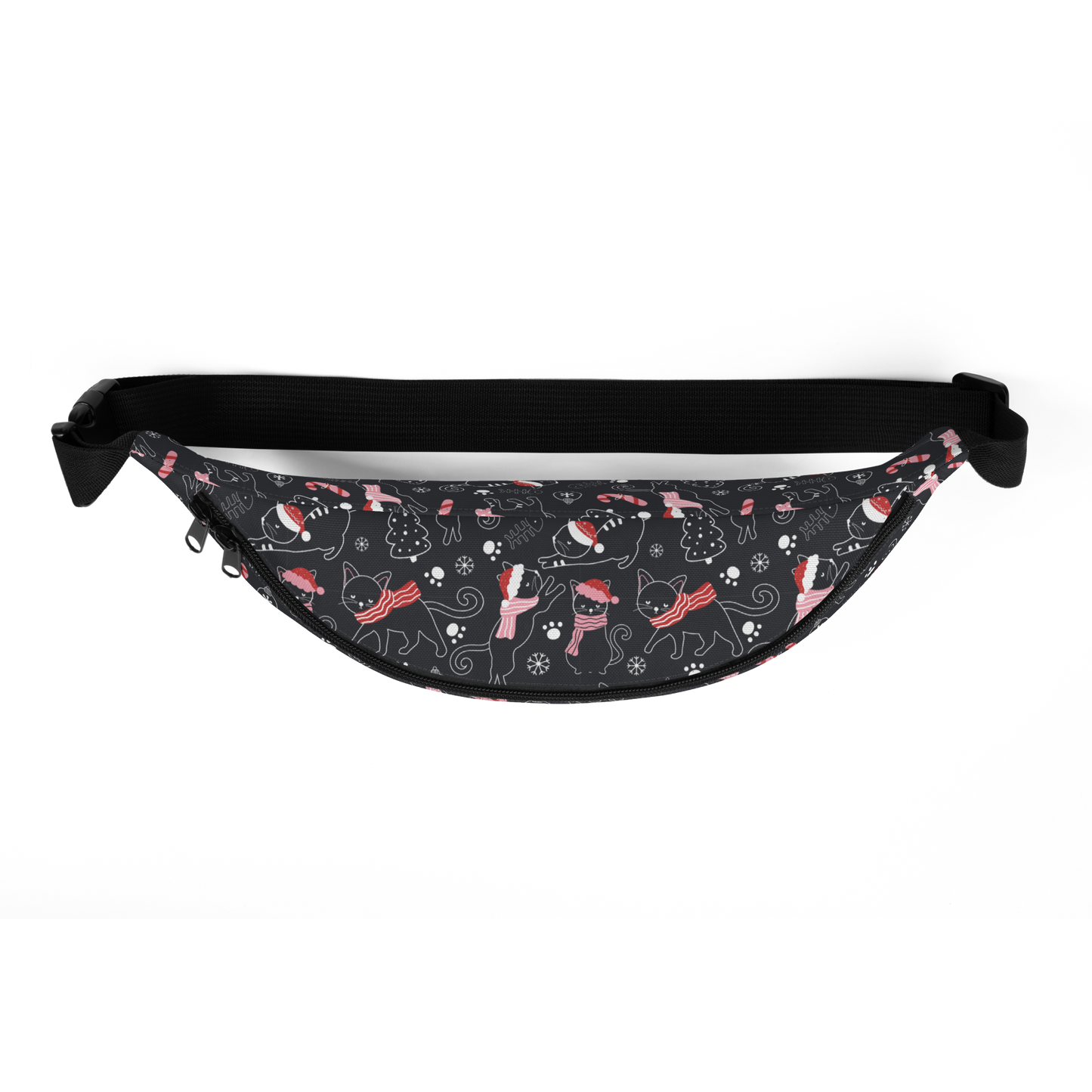 Winter Christmas Cat | Seamless Patterns | All-Over Print Fanny Pack - #4