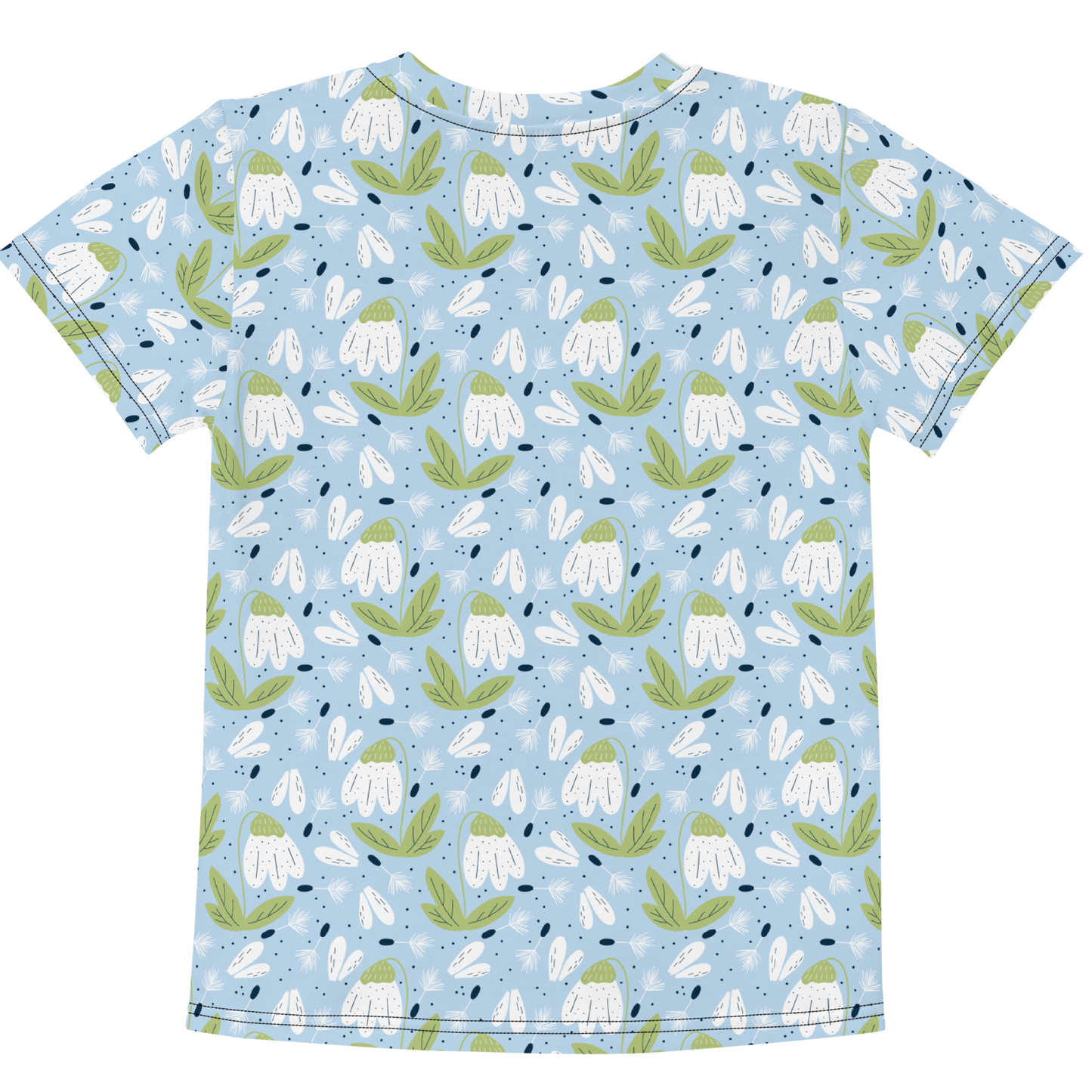 Scandinavian Spring Floral | Seamless Patterns | All-Over Print Kids Crew Neck T-Shirt - #3