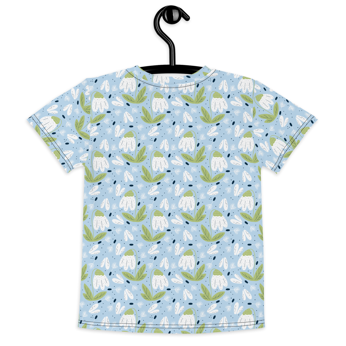 Scandinavian Spring Floral | Seamless Patterns | All-Over Print Kids Crew Neck T-Shirt - #3