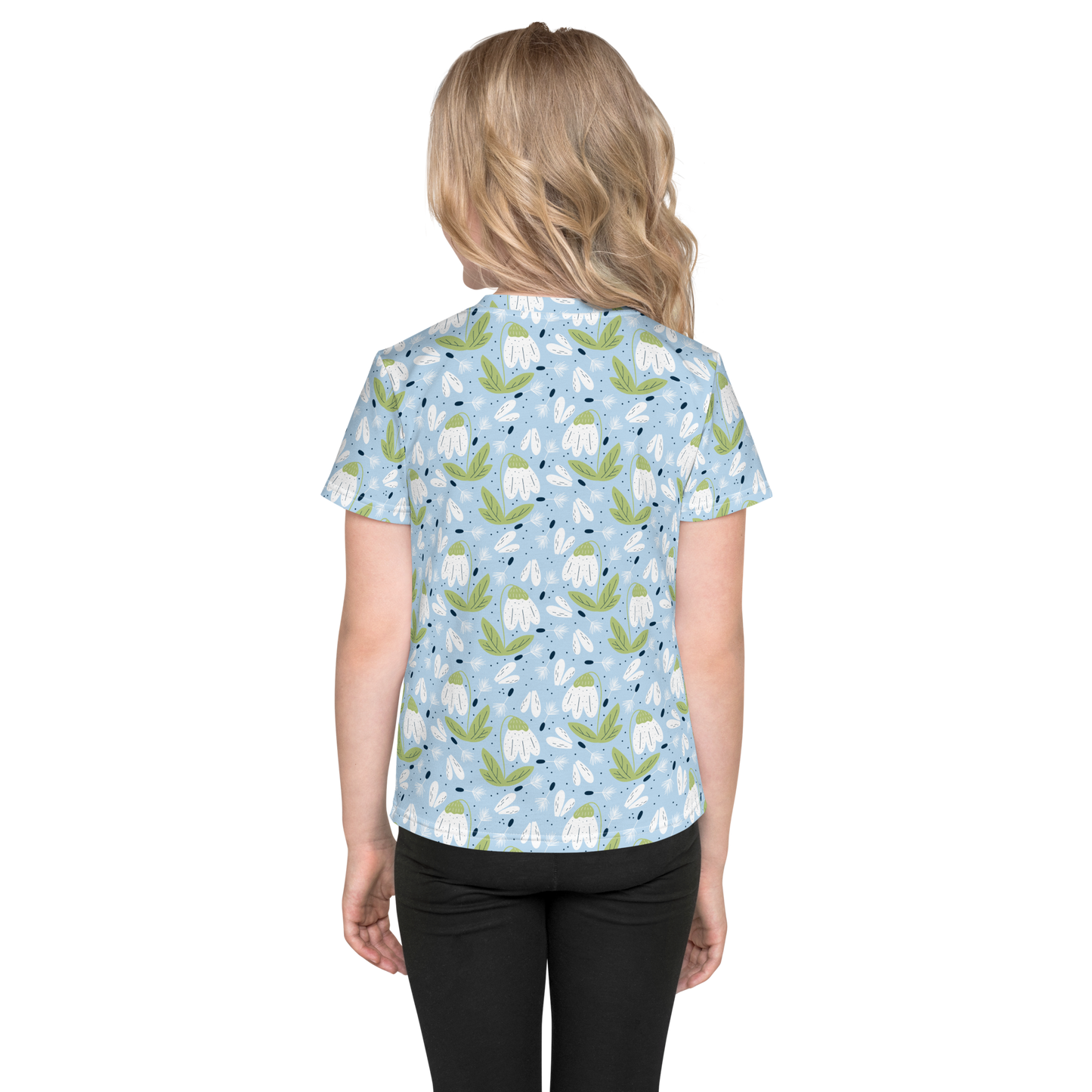 Scandinavian Spring Floral | Seamless Patterns | All-Over Print Kids Crew Neck T-Shirt - #3