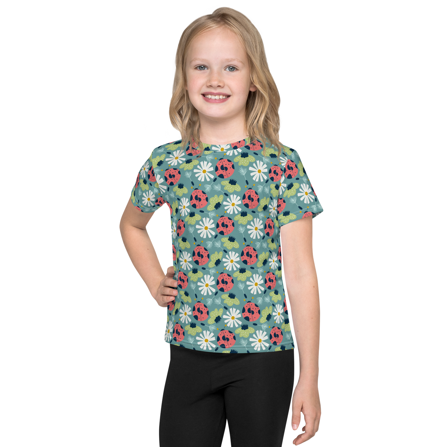 Scandinavian Spring Floral | Seamless Patterns | All-Over Print Kids Crew Neck T-Shirt - #2