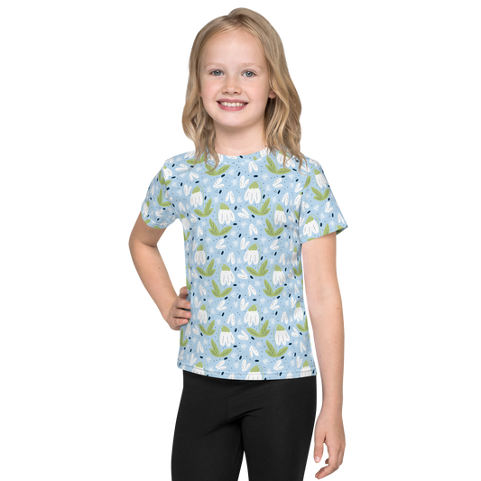 Scandinavian Spring Floral | Seamless Patterns | All-Over Print Kids Crew Neck T-Shirt - #3