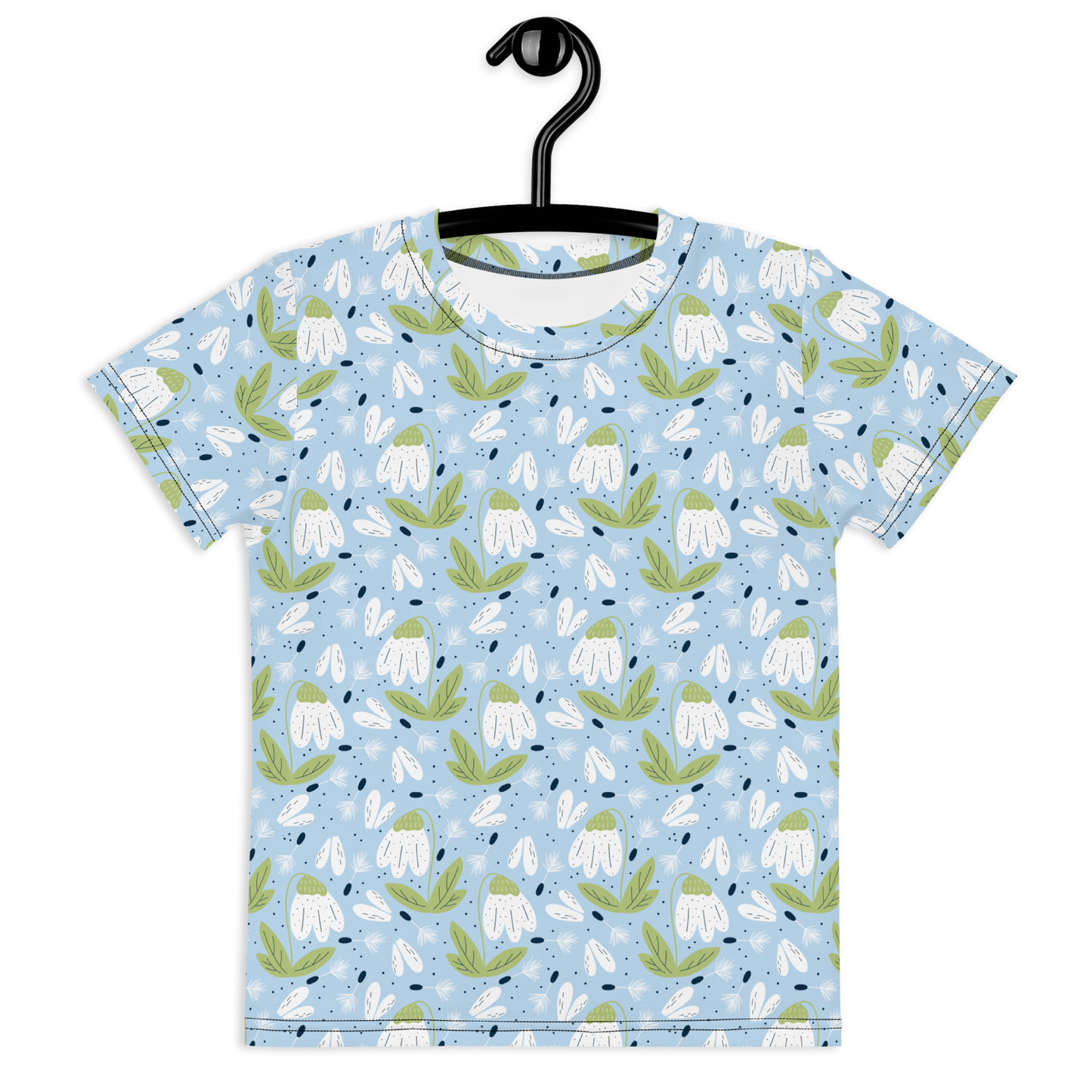 Scandinavian Spring Floral | Seamless Patterns | All-Over Print Kids Crew Neck T-Shirt - #3