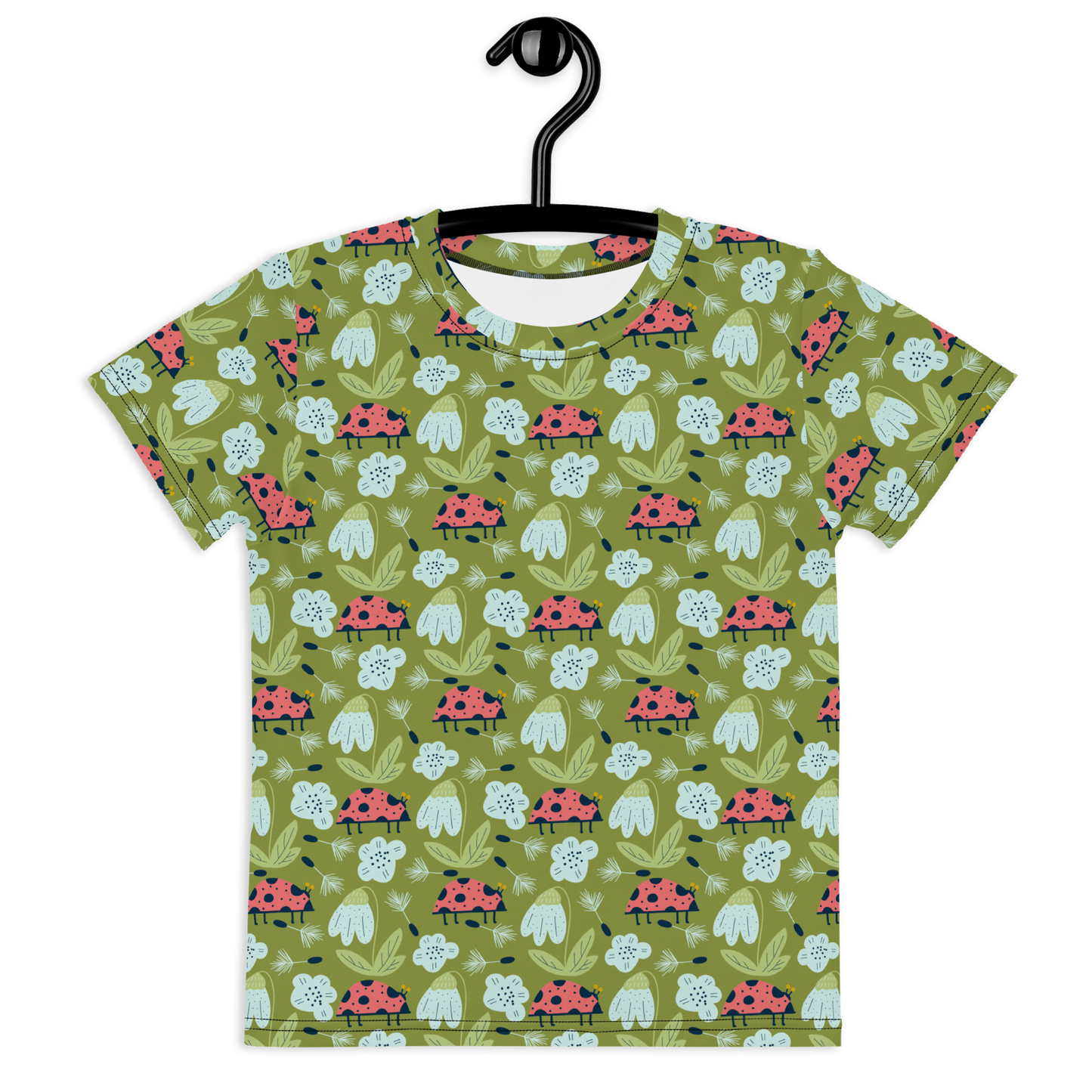 Scandinavian Spring Floral | Seamless Patterns | All-Over Print Kids Crew Neck T-Shirt - #5