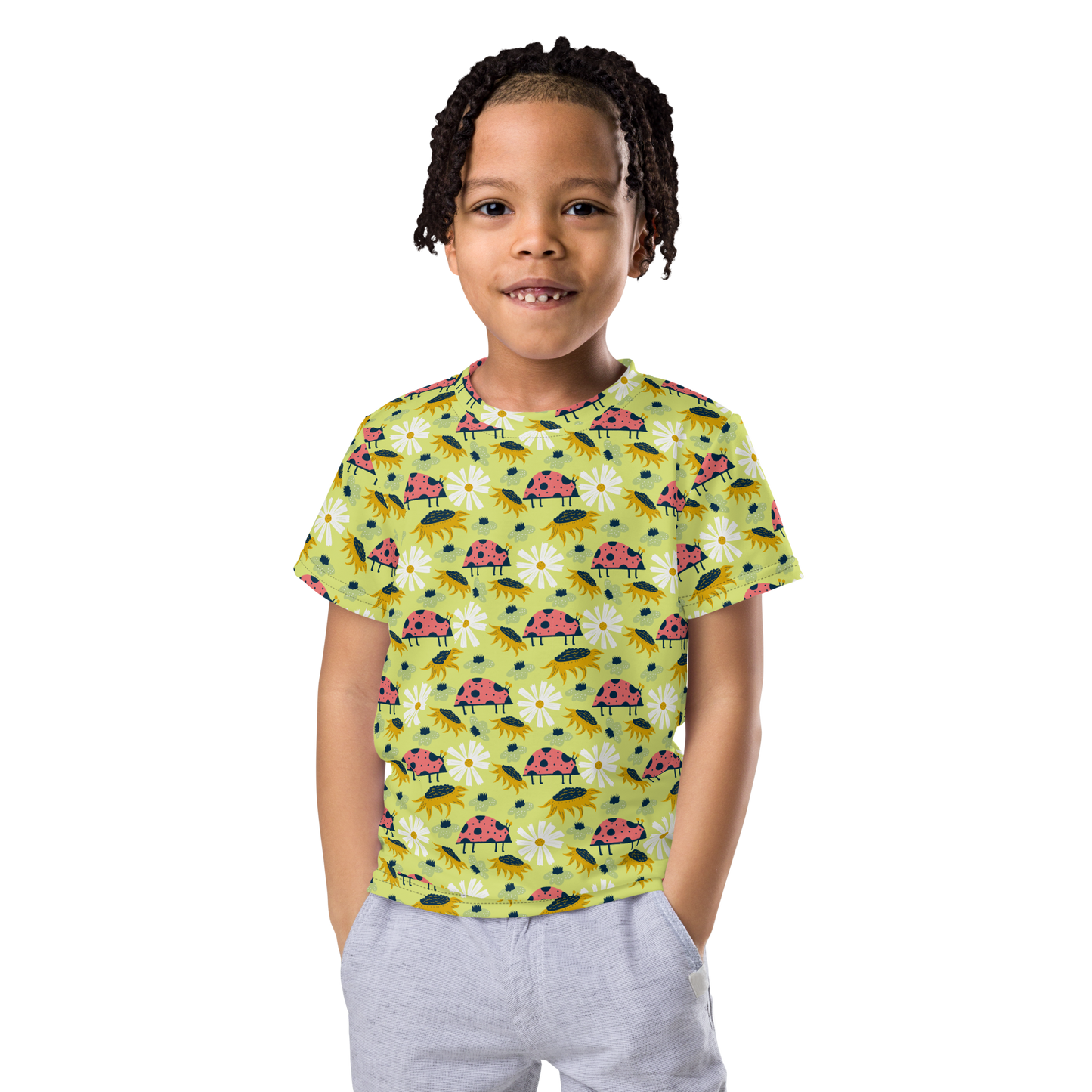 Scandinavian Spring Floral | Seamless Patterns | All-Over Print Kids Crew Neck T-Shirt - #6