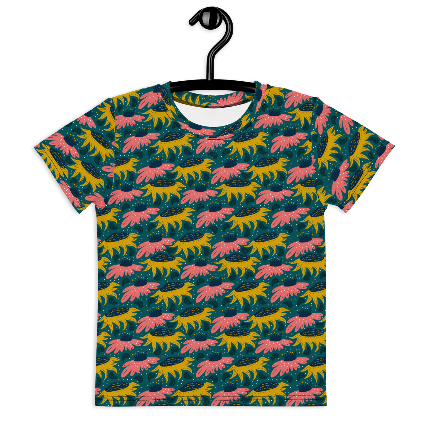 Scandinavian Spring Floral | Seamless Patterns | All-Over Print Kids Crew Neck T-Shirt - #8
