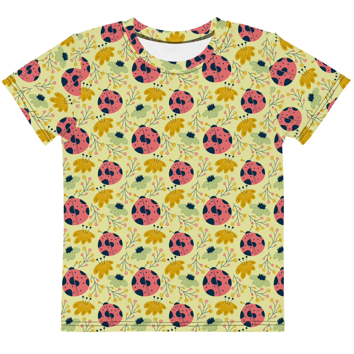 Scandinavian Spring Floral | Seamless Patterns | All-Over Print Kids Crew Neck T-Shirt - #9