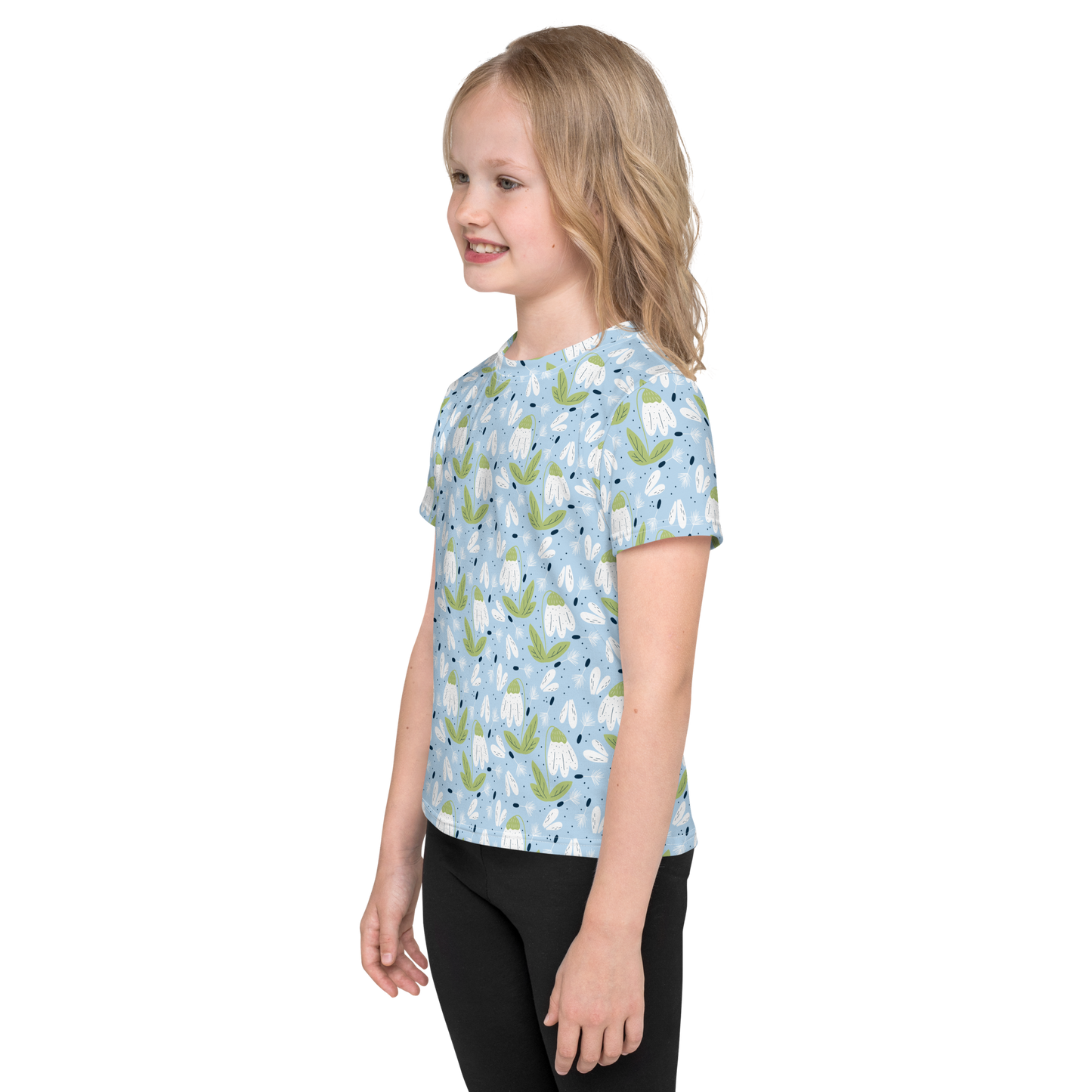 Scandinavian Spring Floral | Seamless Patterns | All-Over Print Kids Crew Neck T-Shirt - #3