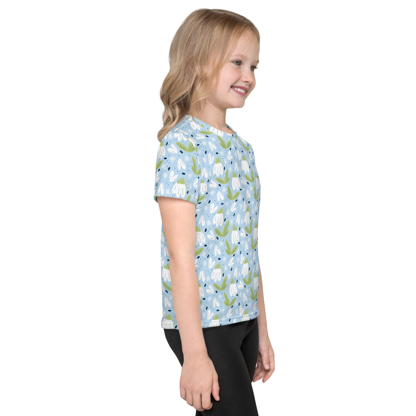 Scandinavian Spring Floral | Seamless Patterns | All-Over Print Kids Crew Neck T-Shirt - #3