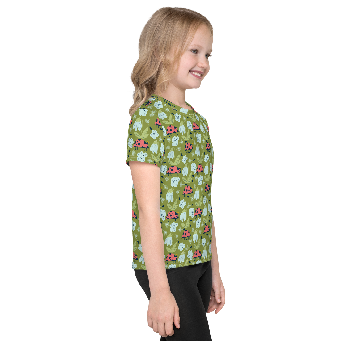 Scandinavian Spring Floral | Seamless Patterns | All-Over Print Kids Crew Neck T-Shirt - #5