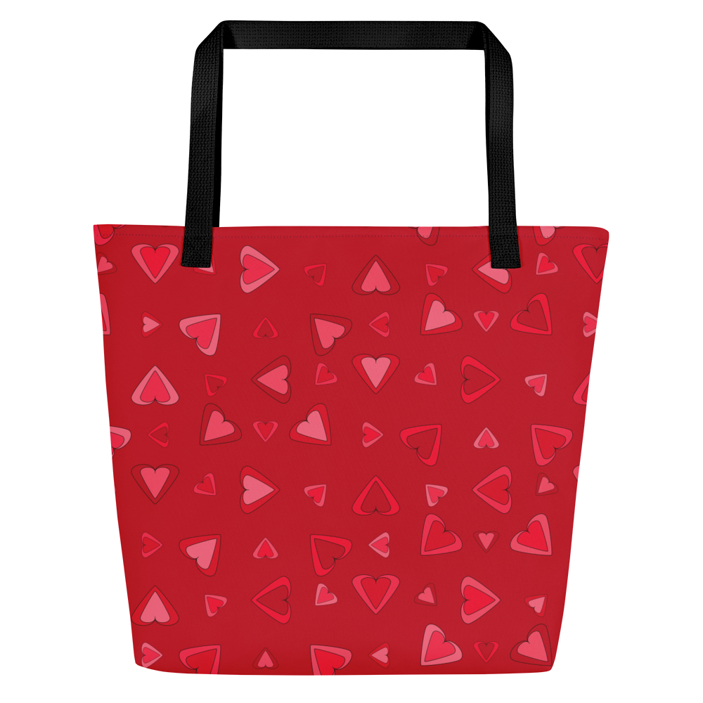 Rainbow Of Hearts | Batch 01 | Seamless Patterns | All-Over Print Large Tote Bag w/ Pocket - #11