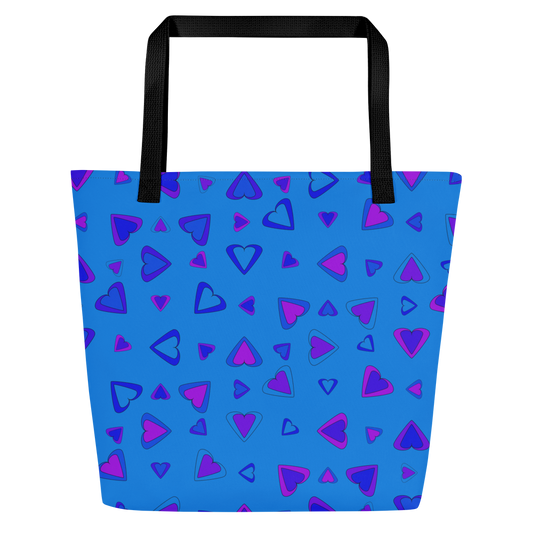 Rainbow Of Hearts | Batch 01 | Seamless Patterns | All-Over Print Large Tote Bag w/ Pocket - #10