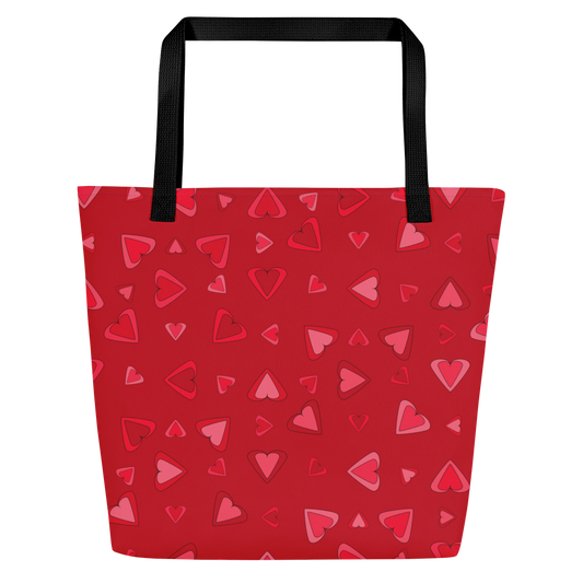 Rainbow Of Hearts | Batch 01 | Seamless Patterns | All-Over Print Large Tote Bag w/ Pocket - #11