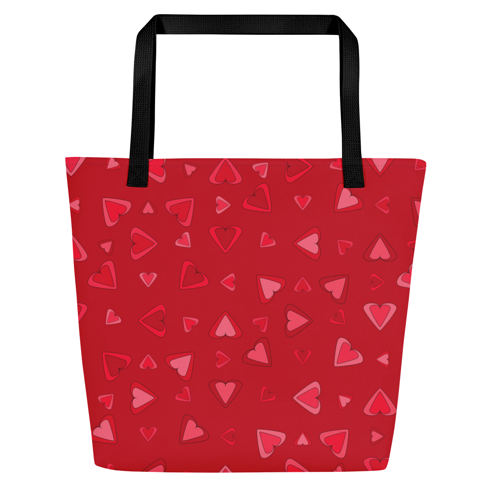 Rainbow Of Hearts | Batch 01 | Seamless Patterns | All-Over Print Large Tote Bag w/ Pocket - #11