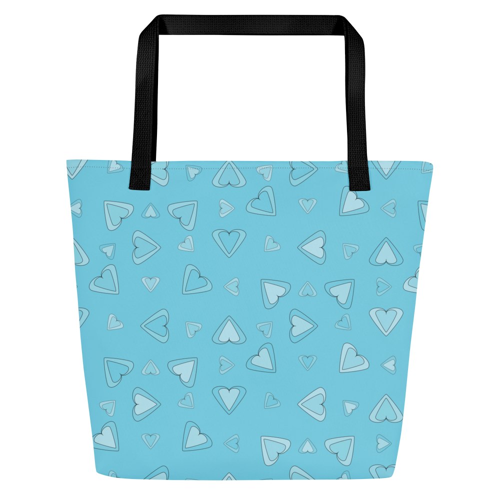 Rainbow Of Hearts | Batch 01 | Seamless Patterns | All-Over Print Large Tote Bag w/ Pocket - #12