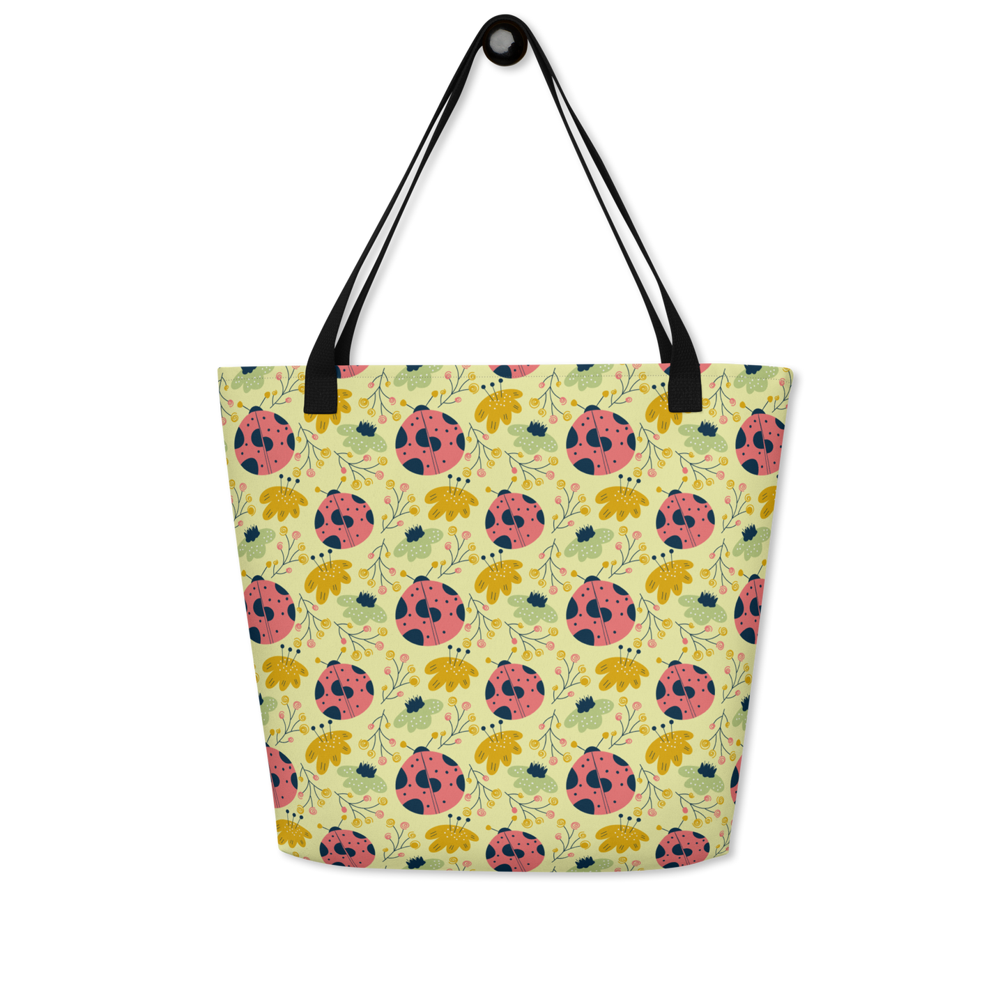 Scandinavian Spring Floral | Seamless Patterns | All-Over Print Large Tote Bag w/ Pocket - #9