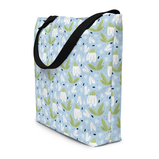Scandinavian Spring Floral | Seamless Patterns | All-Over Print Large Tote Bag w/ Pocket - #3