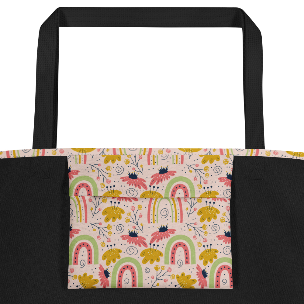 Scandinavian Spring Floral | Seamless Patterns | All-Over Print Large Tote Bag w/ Pocket - #7